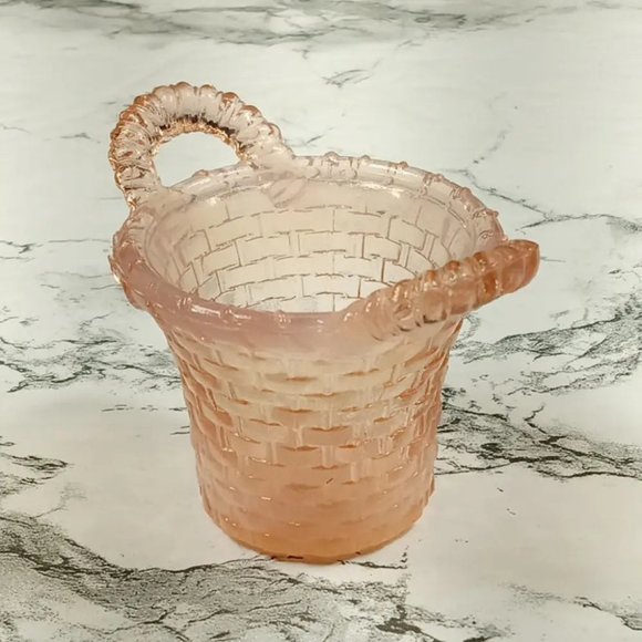 Degenhart Glass Mini Basket Trinket Toothpick Paperweight Vtg - Picture 4 of 9